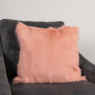 Cuscino in pelle di capra rosa