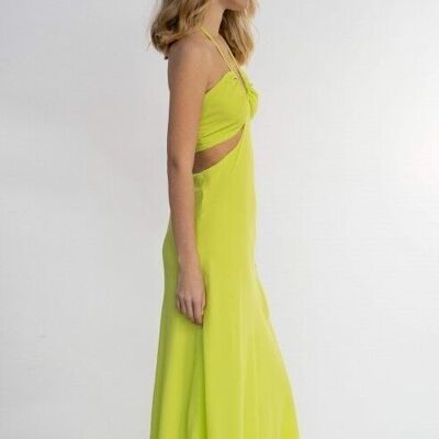 Lime long dress / Monocolor