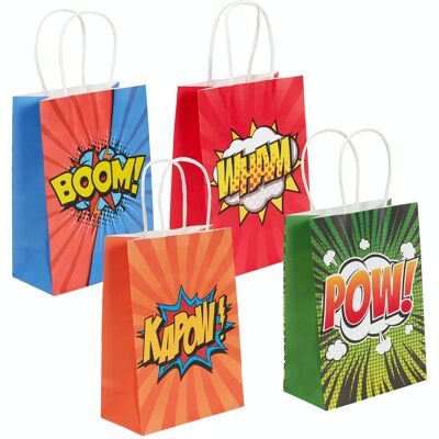 12 bolsas de botín con temática de superhéroes para fiestas infantiles