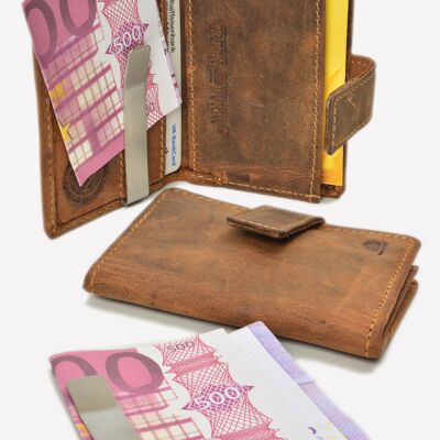 Vintage card clip case RFID brown 1642-25