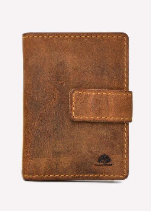 Vintage Card-Clip pocket Case RFID brown Leder 1642EP