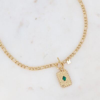 Golden Cardi necklace with Malachite stone