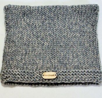 Bonnet bébé en laine gris mélange 2