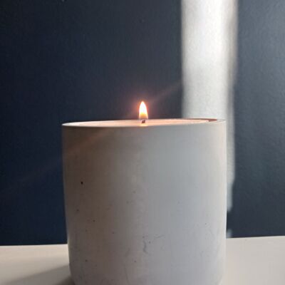 Vaso in cemento grigio - Coprivaso - Portapenne - Portacandele