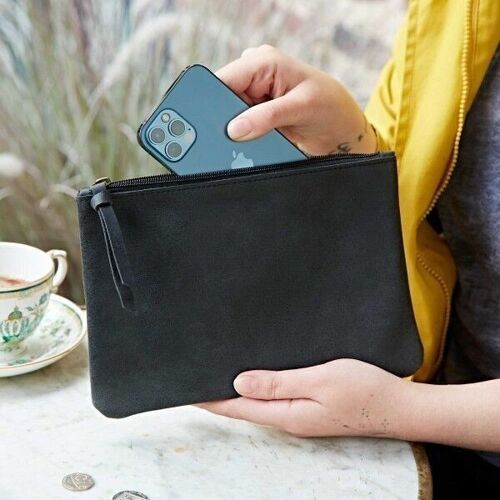 Black Buffalo Leather Pouch