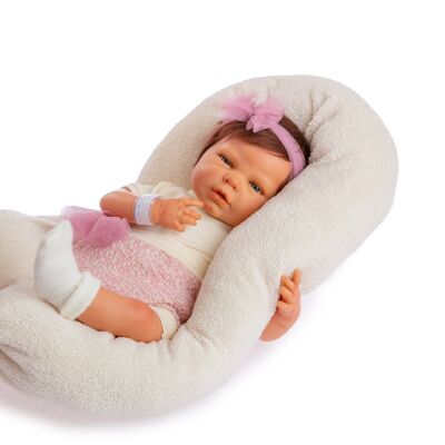 Reborn niño pololo lana tricolor rosa almohada lactancia ref: 8204-22