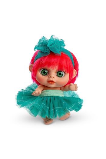 BABY BIGGERS JUPE EN TULLE VERT AVEC FOURRURE ROSE REF 24102-22 1