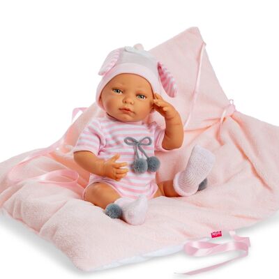 COUSSIN DE CORPS NEW BORN GIRL RAYURES ROSE REF 8101-22