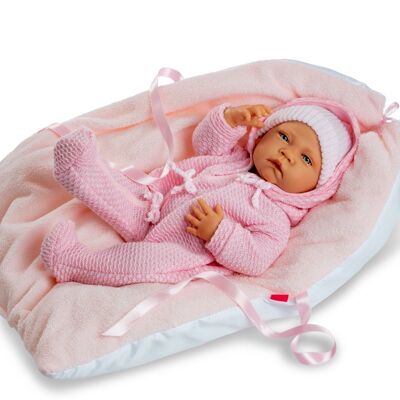 NEW BORN GIRL PILLOW AND PINK OVERALL REF 8102-22