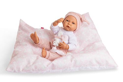 New born niña almohada circulos pantalon rosa y capota ref: 8103-22