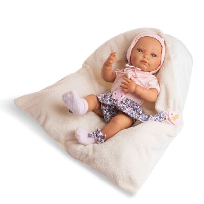 PANTALON NEW BORN GIRL PILLOW BEIGE IMPRIMÉ FLEURS REF: 8104-22