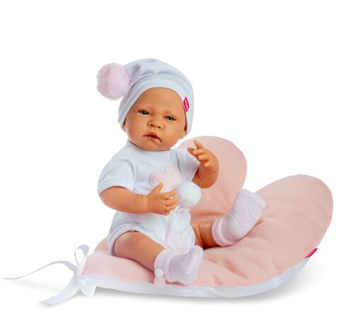New born niña almohada corazon rosa body blanco ref: 8105-22