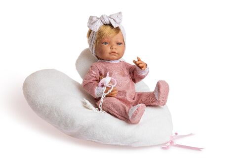 New born niña almohada corazon blanco y pijama punto rosa maquillaje diadema estampada ref: 8106-22