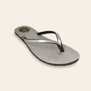 Tong cuir/Flip Flop BB Argent