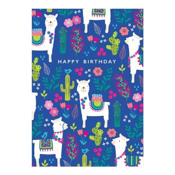 Cartes d'anniversaire | Carte joyeux anniversaire | Joli motif de lama 1
