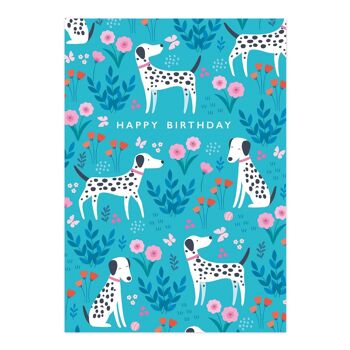 Cartes d'anniversaire | Joyeux anniversaire | Carte à motifs chien dalmatien 1