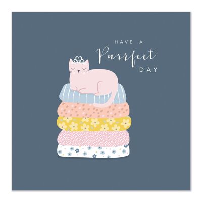 Birthday Card | Happy Birthday | Purrfect Day | Sleeping Cat Card