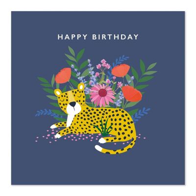 Tarjeta de cumpleaños | feliz cumpleaños | Tarjeta de leopardo