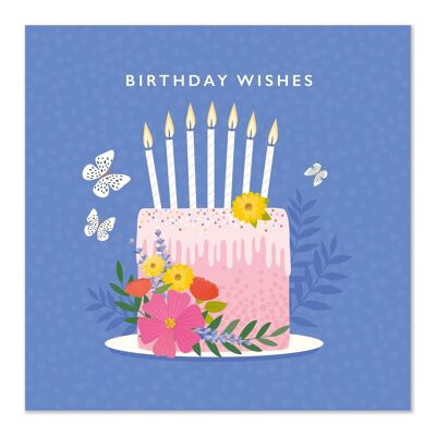 Carte d'anniversaire | Souhaits d'anniversaire | Gâteau d'anniversaire floral