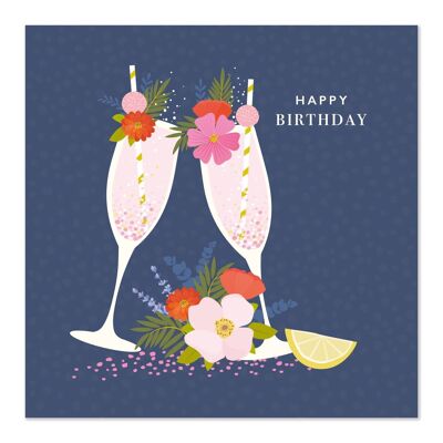 Tarjeta de cumpleaños | Tarjeta del feliz cumpleaños | Bebidas de celebración