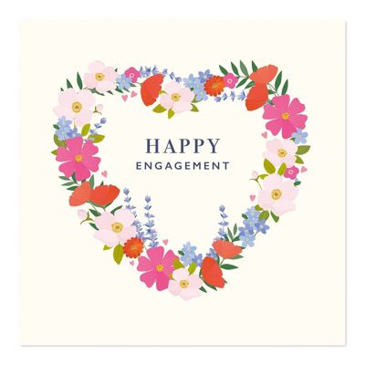 Greetings Card | Engagement Card | Happy Engagement | Floral Heart