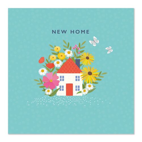 Greetings Card | New Home Card | Pretty House with Flowers