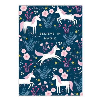 Greetings Card | Sentiment Card | Believe In Magic | Unicorn Greetings Card