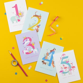 Carte d'anniversaire | Carte d'anniversaire pour fille de 2 ans | Carte pour enfants | Lapins 2