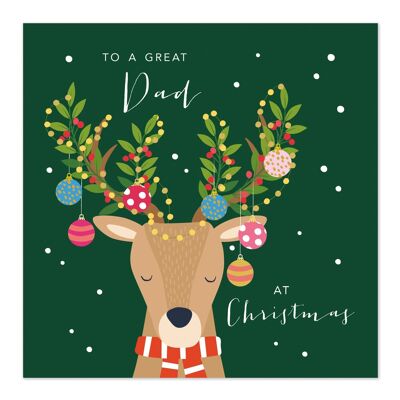 Christmas Card | Dad Christmas | Happy Christmas | Fun Reindeer Card