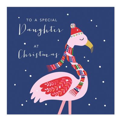 Cartolina di Natale | Buon Natale | figlia | Divertente carta fenicottero