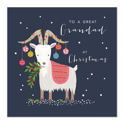 Christmas Card | Happy Christmas Grandad | Funny Goat Card