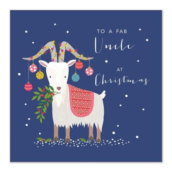 Carte de Noël | Joyeux Noël | oncle | Carte de chèvre amusante 1