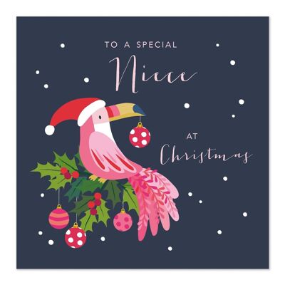 Weihnachtskarte | Frohe Weihnachten | Besondere Nichte | Lustige Tukan-Karte