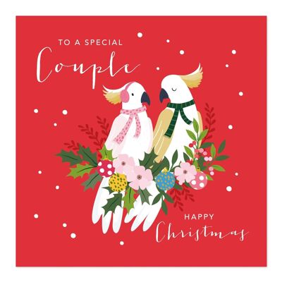 Carte de Noël | Joyeux Noël | Couple spécial | Carte de couple de cacatoès