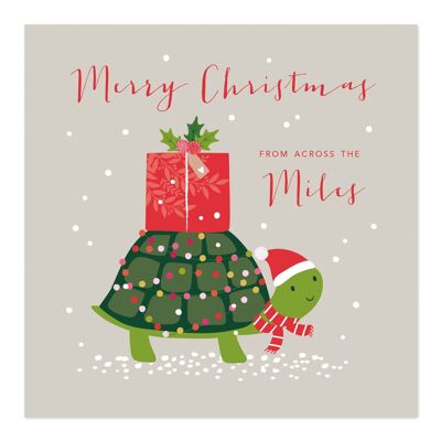Cartolina di Natale | Buon Natale | Attraverso le miglia | Carta tartaruga
