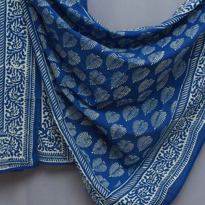 Indigo Leaves Block Printed  Sarong