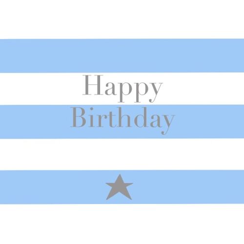 BB23 Happy Birthday Blue Stripes