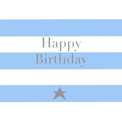 BB23 Happy Birthday Blue Stripes