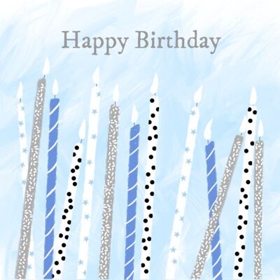 BB25 Happy Birthday Kerzen (Blau)