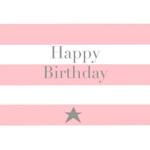 BG45 Happy Birthday Pink Stripes