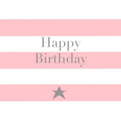 BG45 Happy Birthday Pink Stripes