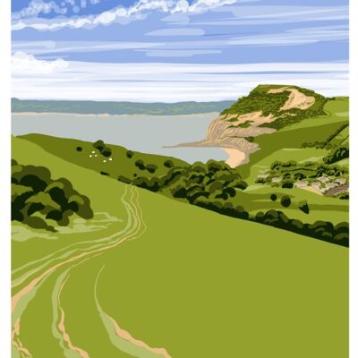 Golden Cap, Dorset - 
                        Unframed with Mount