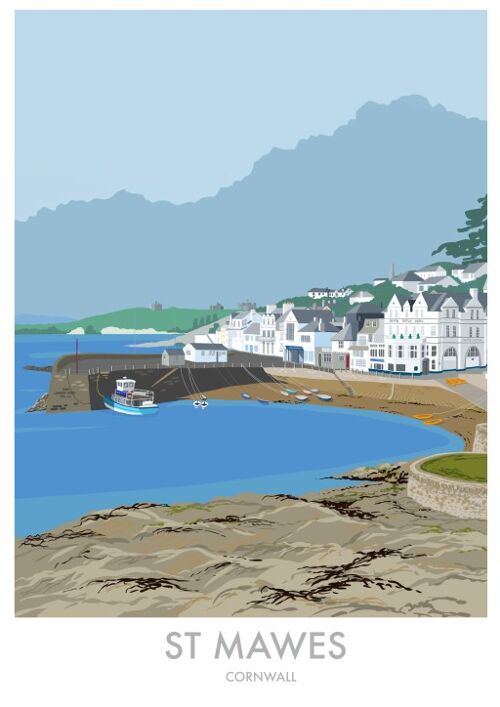 St Mawes, Cornwall - 
                        Unframed with Mount