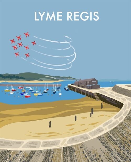 The Cobb, Lyme Regis - 
                        Red Arrows Framed