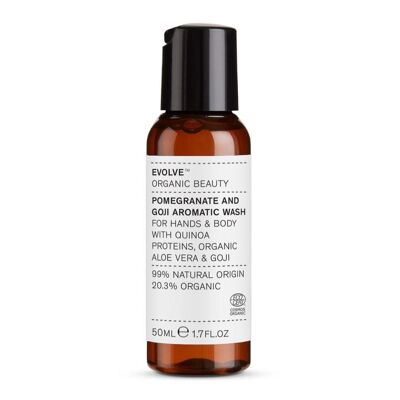 Gel douche aromatique pour les mains et le corps à la grenade et au goji - Format voyage