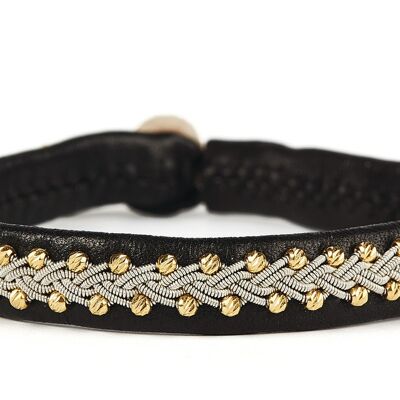 Inga Facet Gold Beads Black