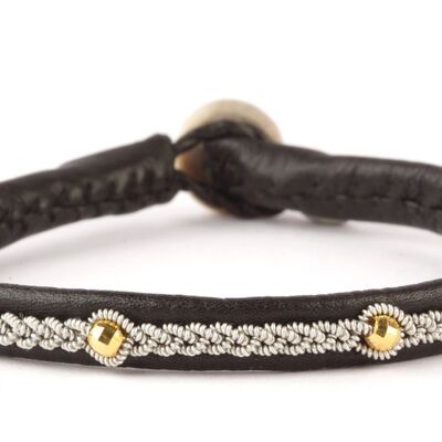 Victoria Facet Gold Beads Black