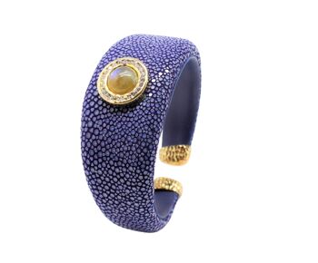 Bracelet large en Galuchat bleu roi 1