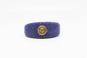 Bracelet large en Galuchat bleu roi 3