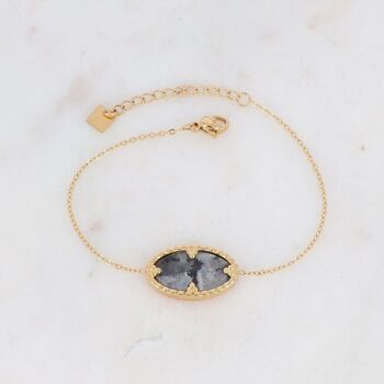 Bracelet Méli doré avec pierre Labradorite ovale 3